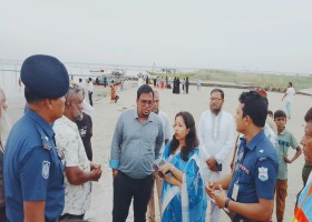 লৌহজংয়ে মাওয়া ঘাট ও পদ্মা সেতুর পিলার এলাকা পরিদর্শনে ইউএনও
